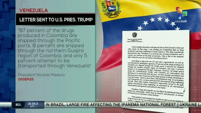 Venezuela President Maduro letter to President Trump, September 6,&nbsp;2025